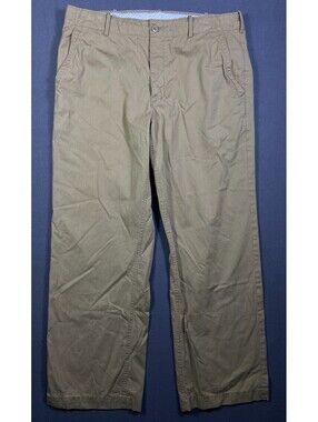 GAP Size L Baggy Wide Leg 38x33 Tan Cotton Drawstring Khaki Pants Summer Beach